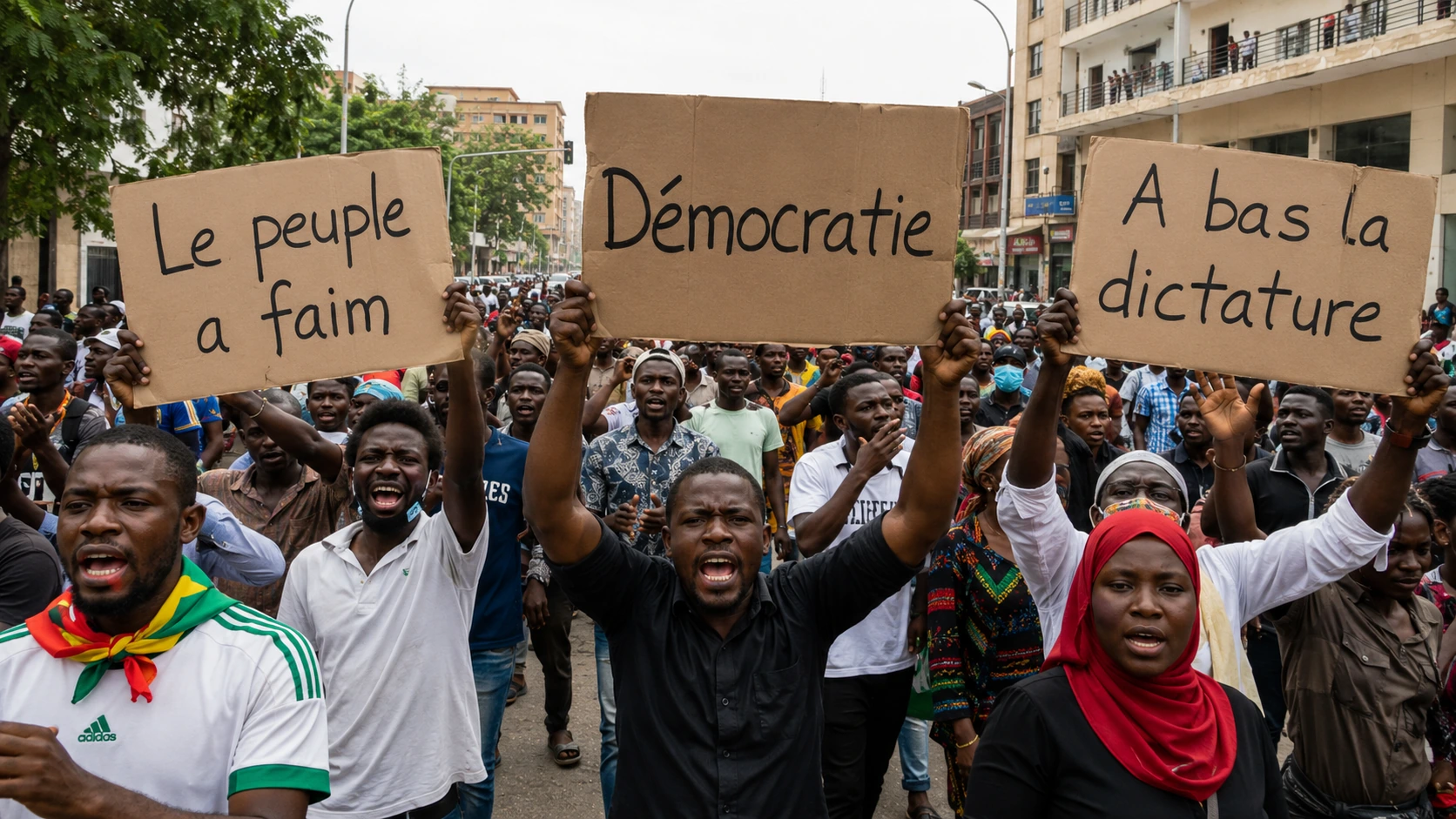 Manifestation citoyenne pour la démocratie et contre la faim en Afrique