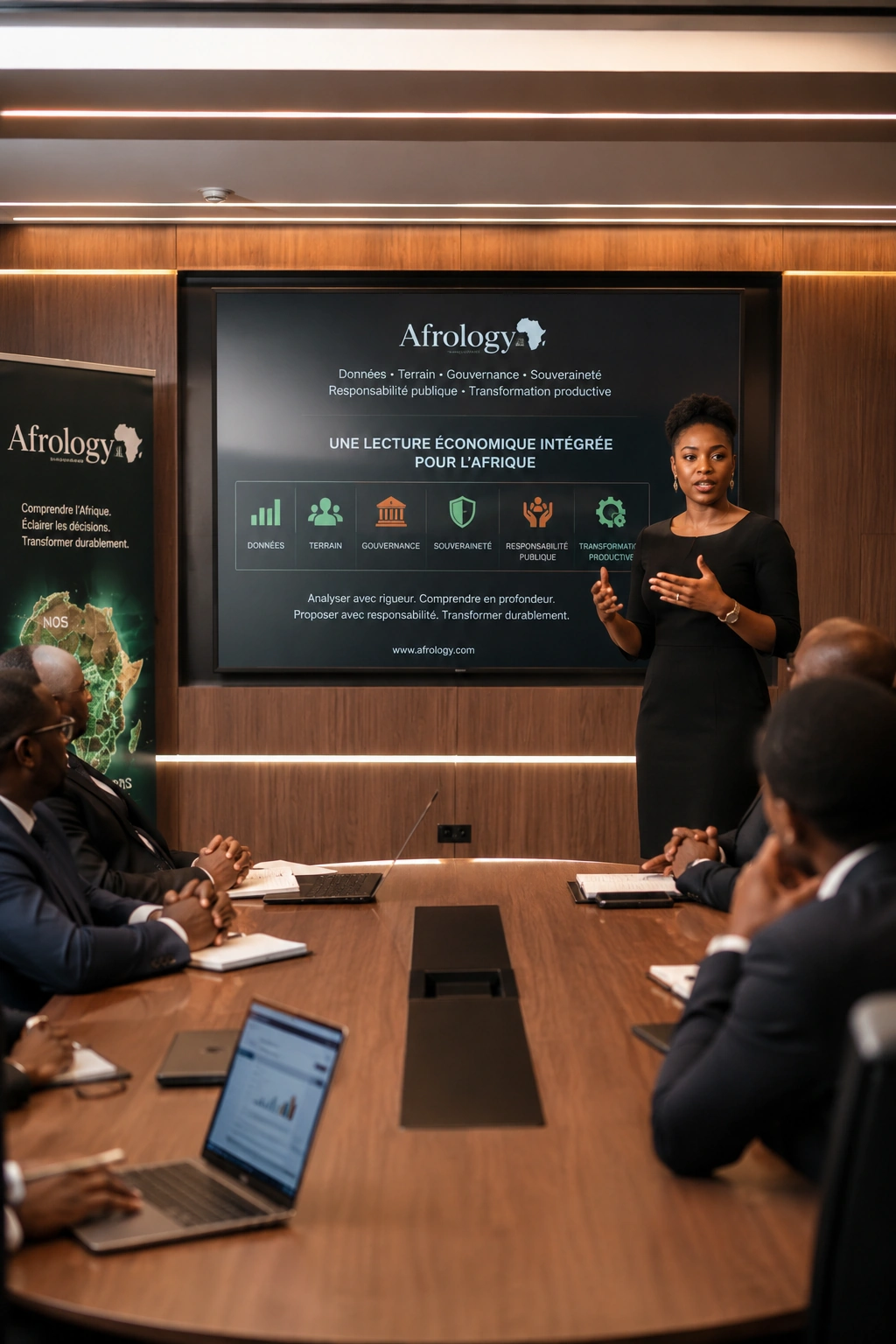 Économiste africain travaillant sur des calculs économétriques et des indicateurs économiques
